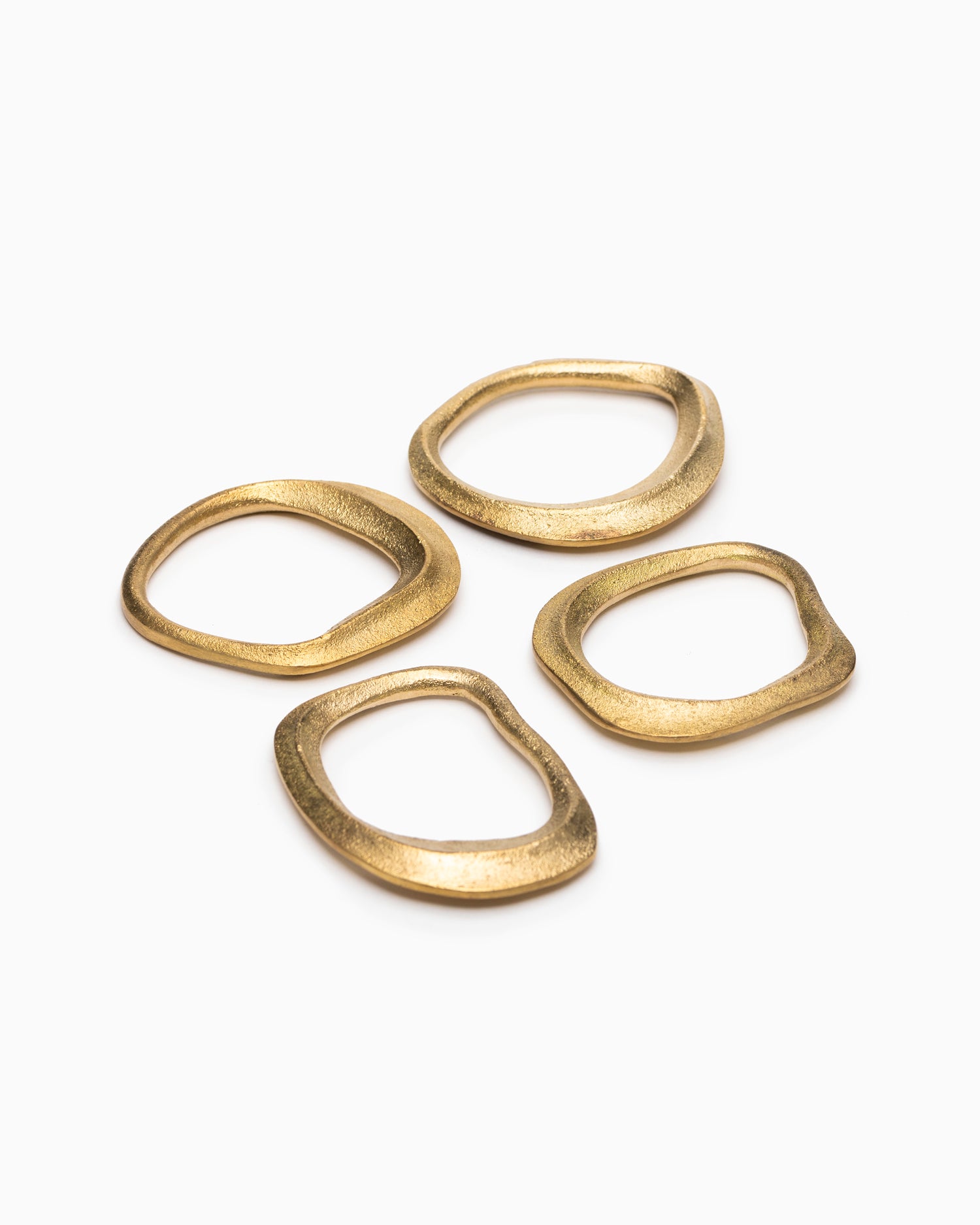 Flow Napkin Rings - Set of 4 Brass