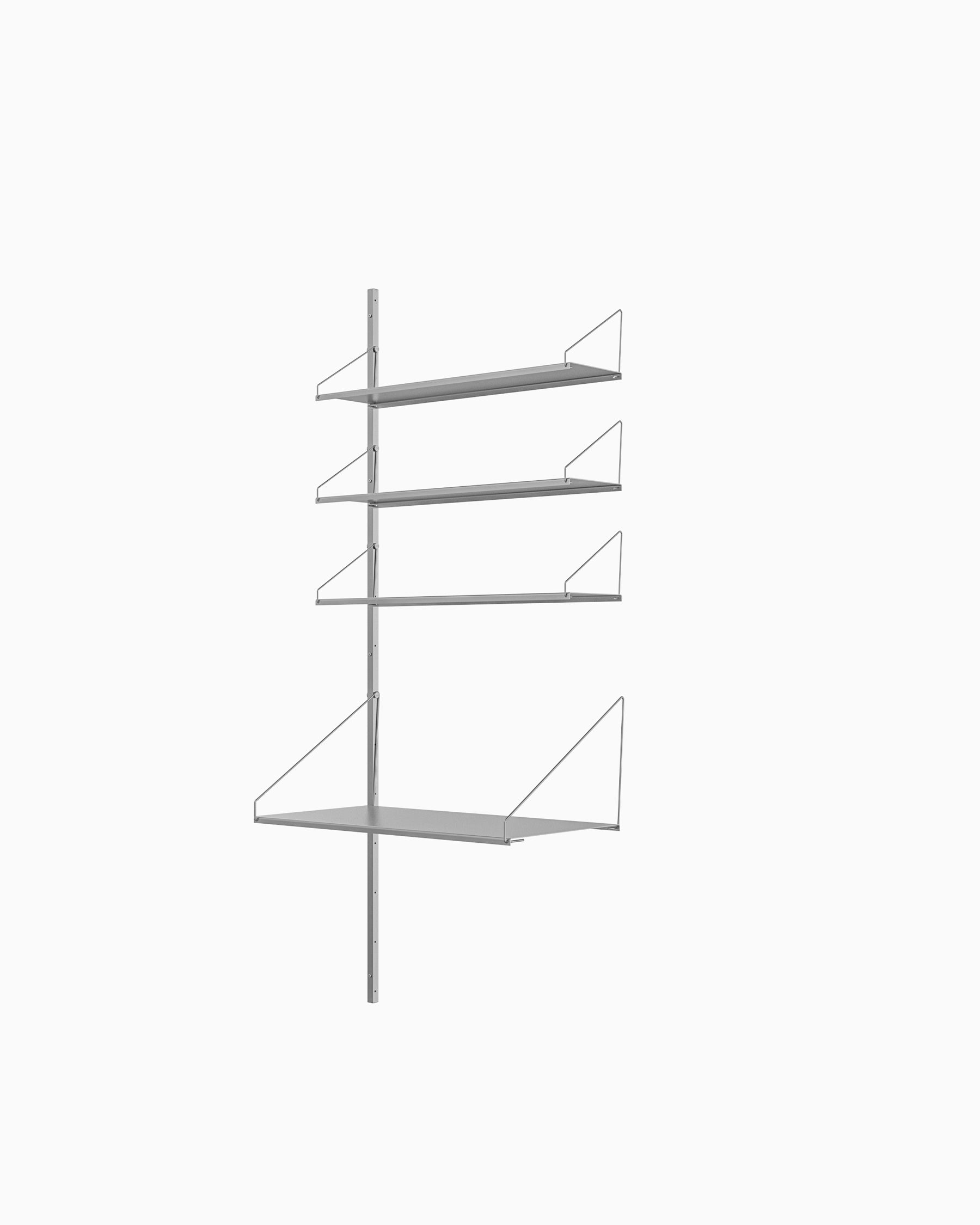 Shelf Library Add-On Desk Section - Stainless Steel H185xW80