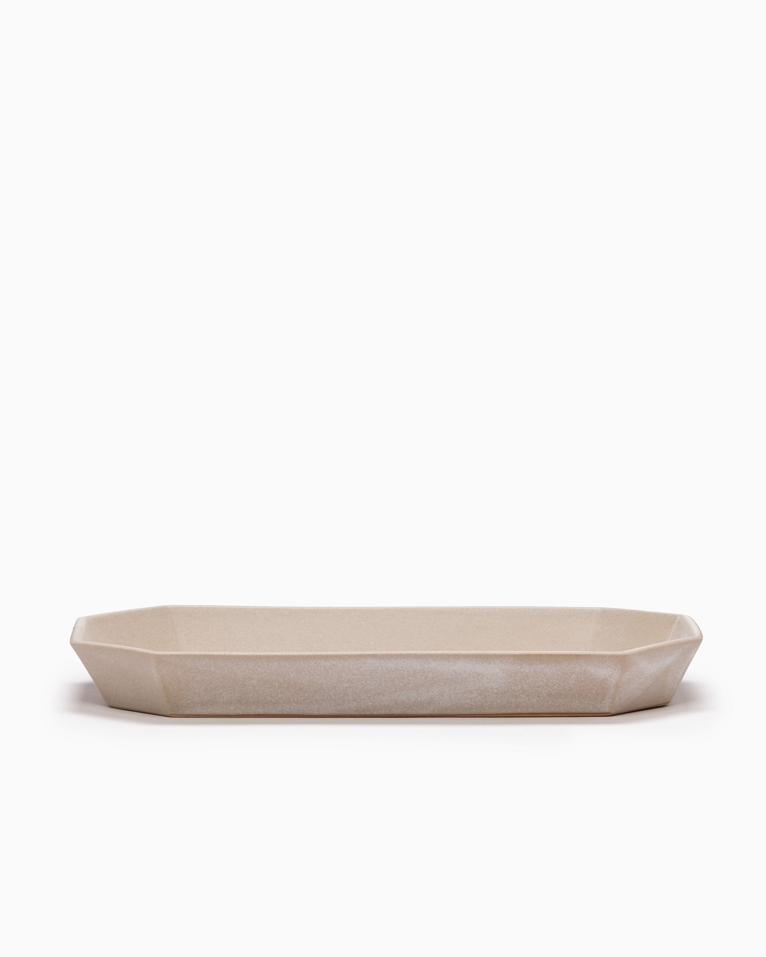 Wide Octagon Plate Large - Stone Beige