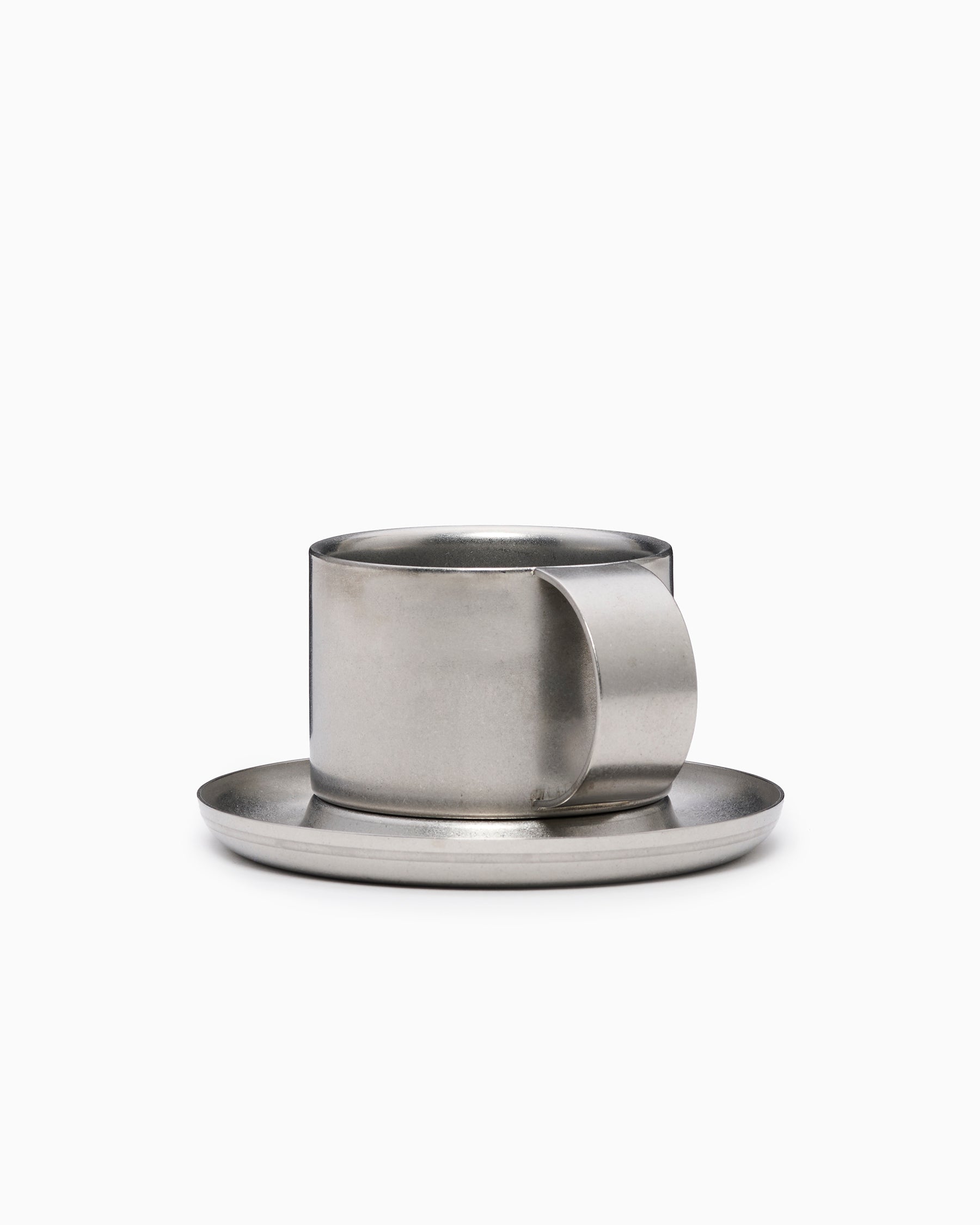 The Arlo 03 - Stonewashed Stainless Steel Cup & Saucer - Service Projects