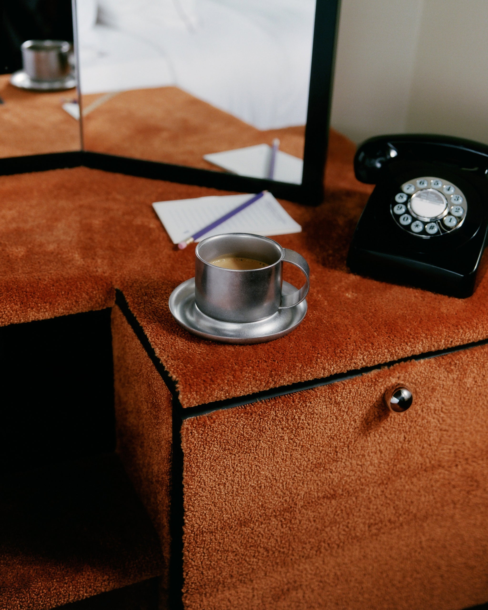 The Arlo 03 - Stonewashed Stainless Steel Cup & Saucer - Service Projects