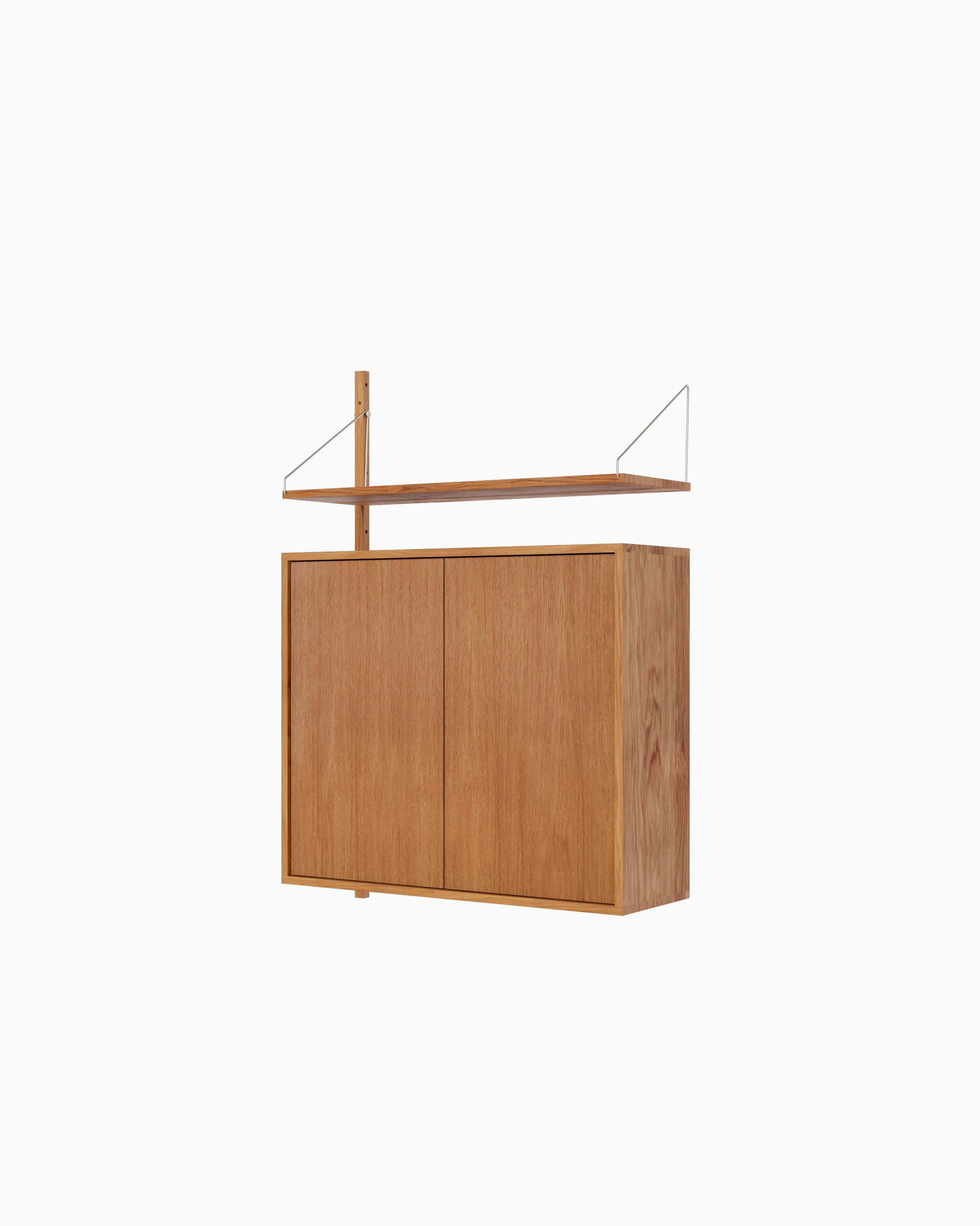 Shelf Library Add-On Medium Cabinet Section - Natural Oak H114xW80
