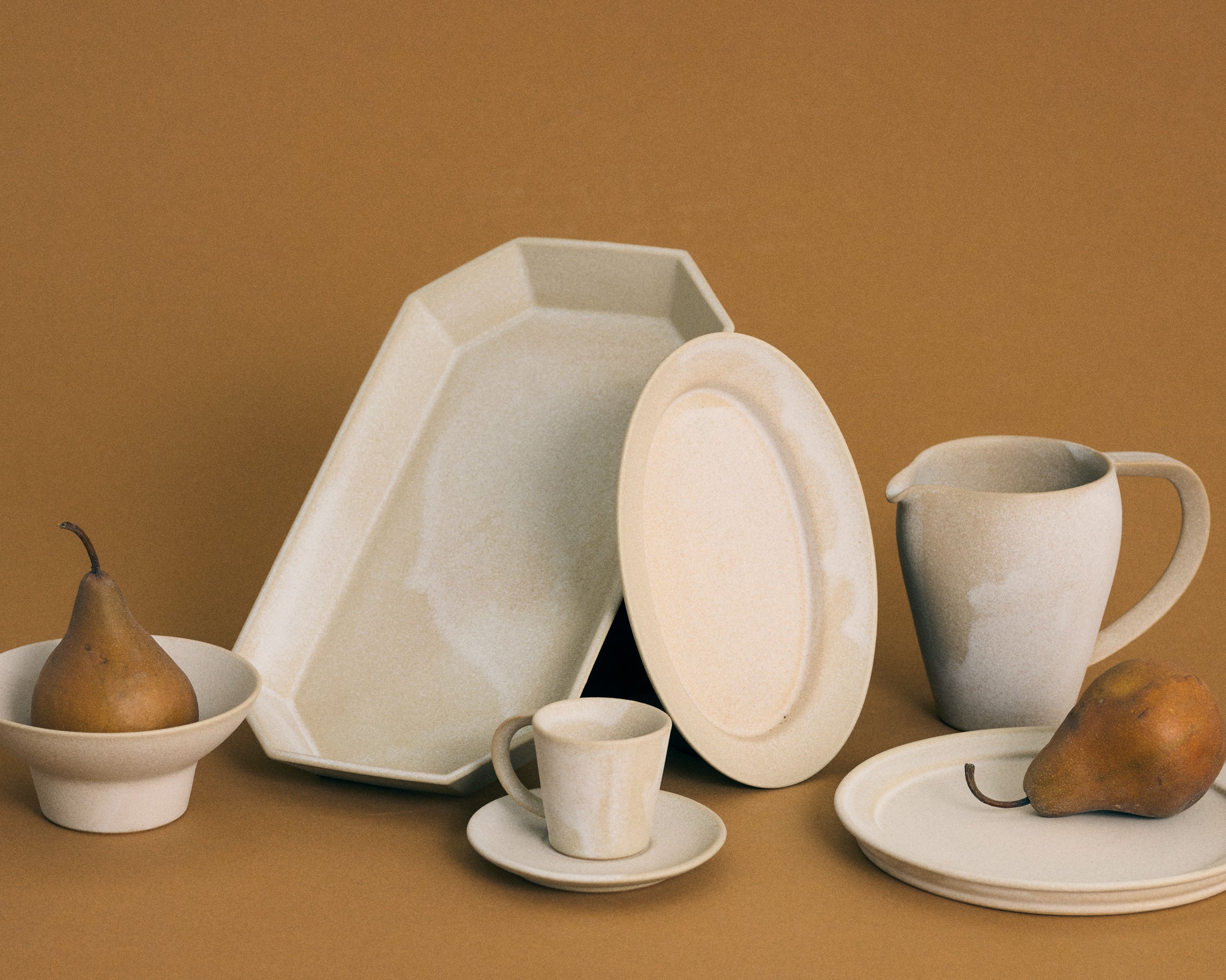 Wide Octagon Plate Large - Stone Beige